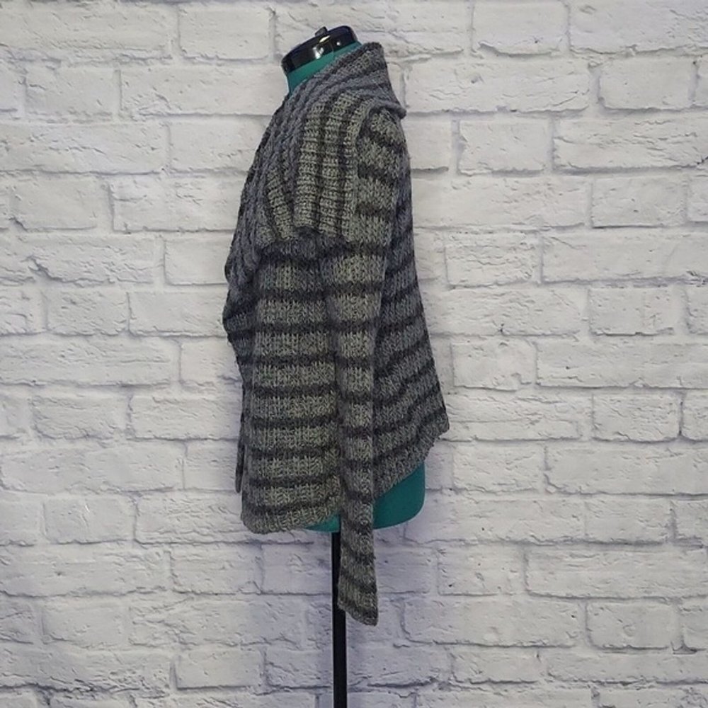 LOU & Grey Womens Gray knit wool alpaca open front cardigan Sz M - Picture 4 of 9